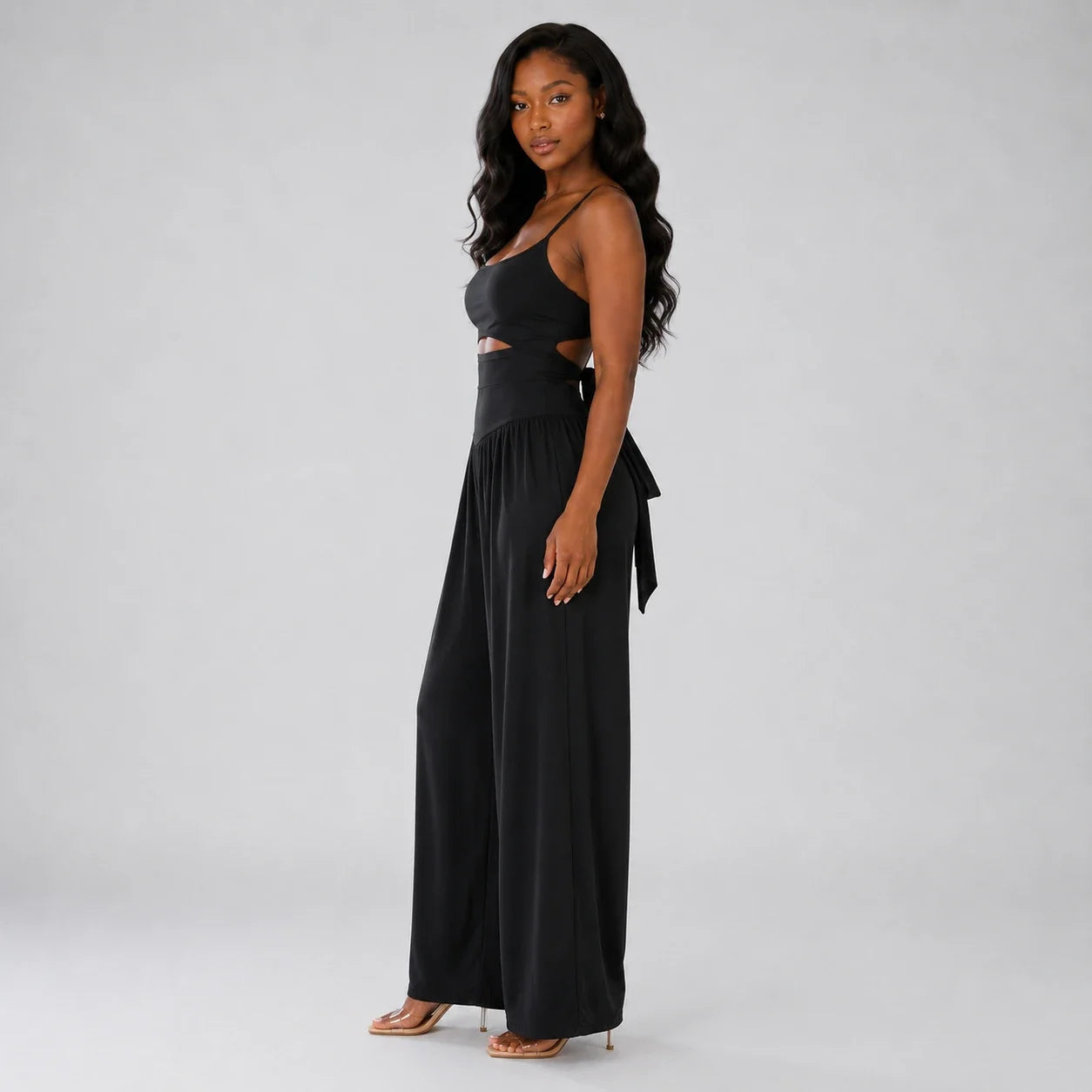 Open Back Wide Leg Jumpsuit WHD0606152