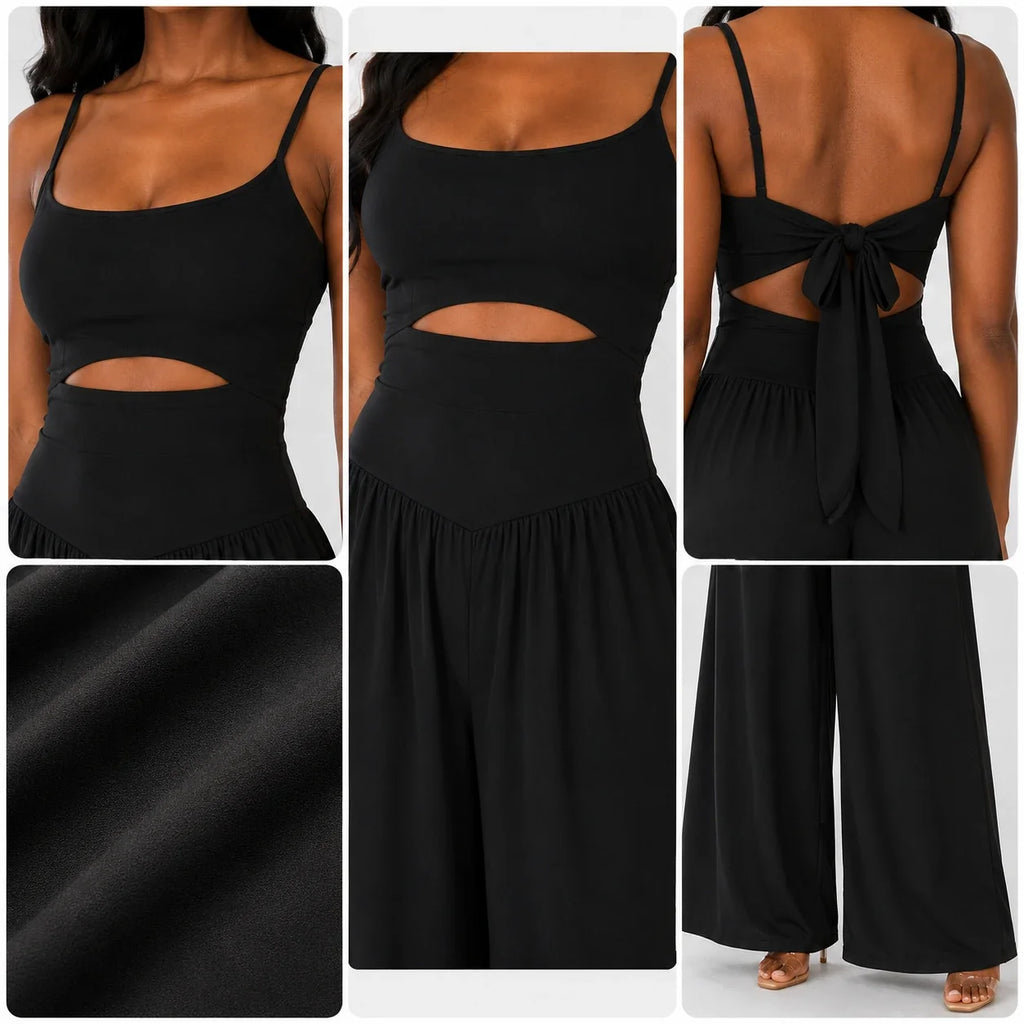 Open Back Wide Leg Jumpsuit WHD0606152