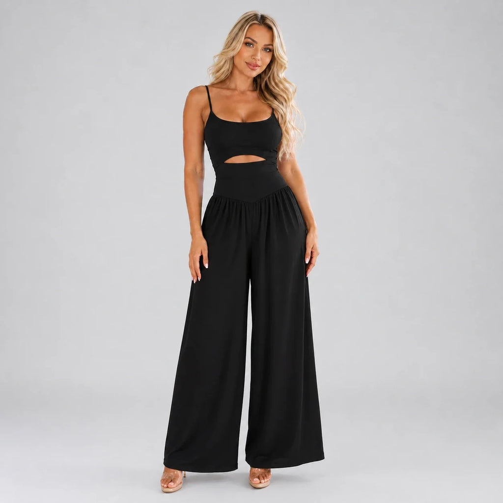 Open Back Wide Leg Jumpsuit WHD0606152