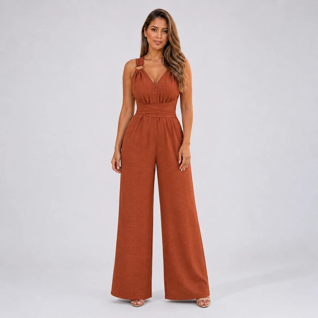 Open Back Wide Leg Jumpsuit WHD0606154