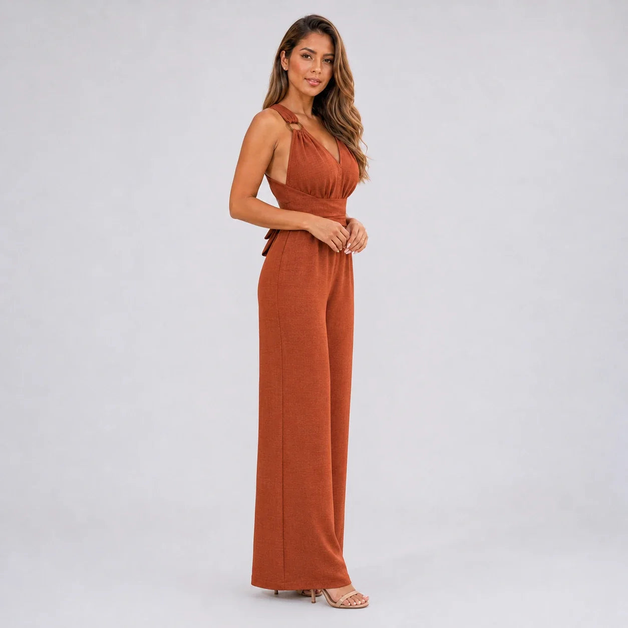 Open Back Wide Leg Jumpsuit WHD0606154
