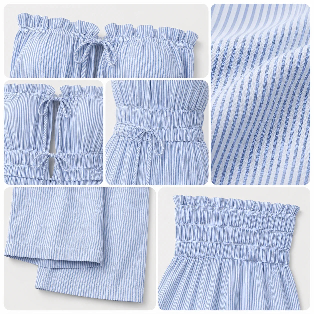 Striped Strapless Wide Leg Jumpsuit WHD0606156