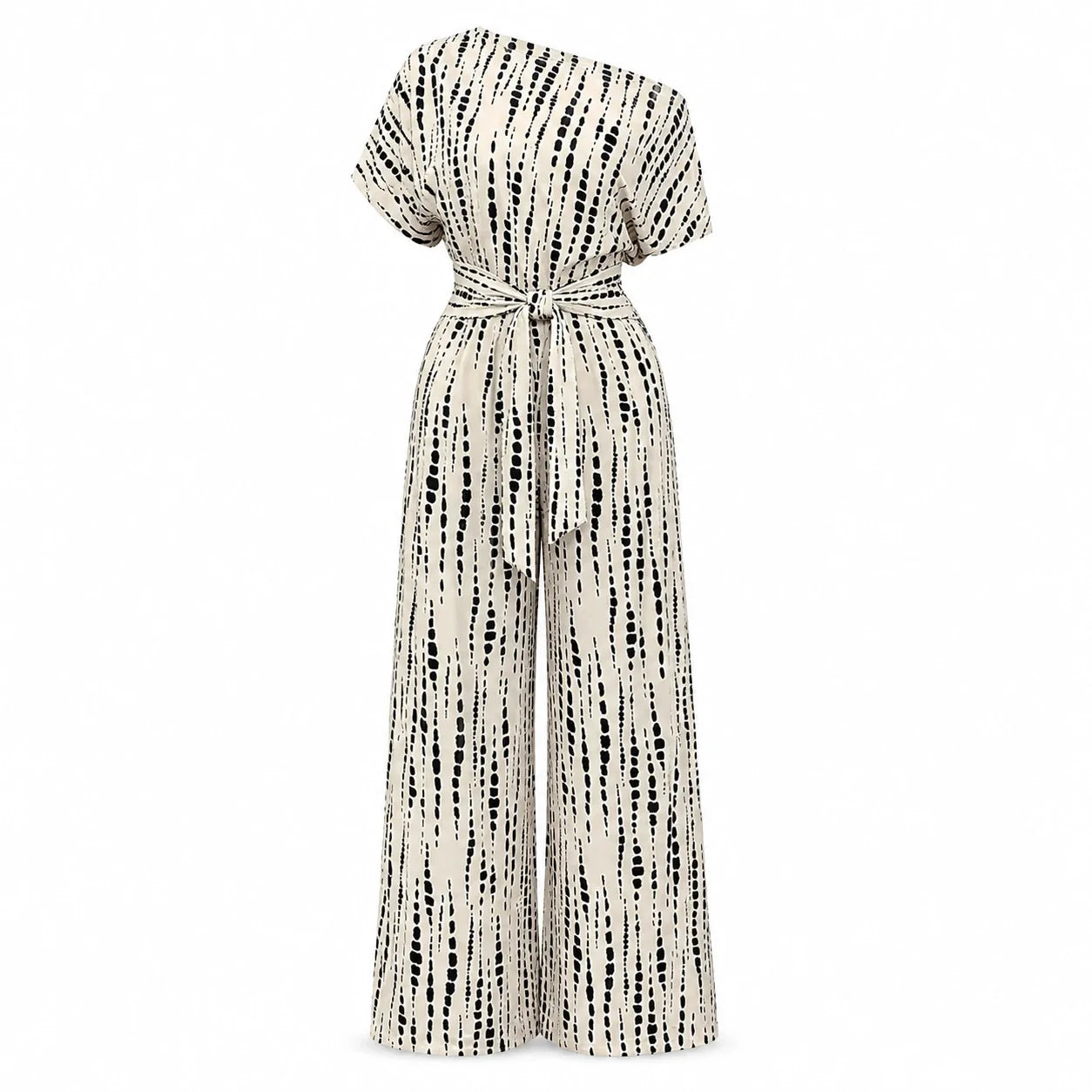 Printed One-Shoulder Wide Leg Jumpsuit WHD0606158