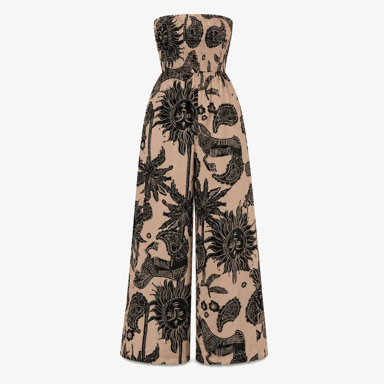 Strapless Printed Wide Leg Jumpsuit WHD0606159