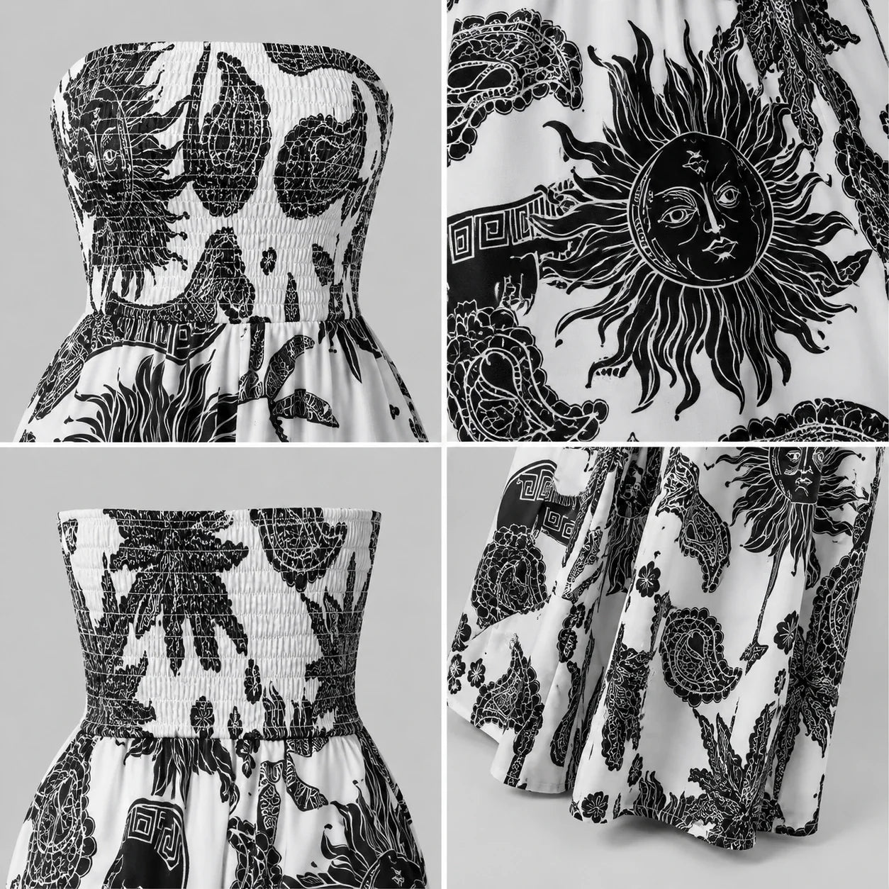 Strapless Printed Wide Leg Jumpsuit WHD0606159