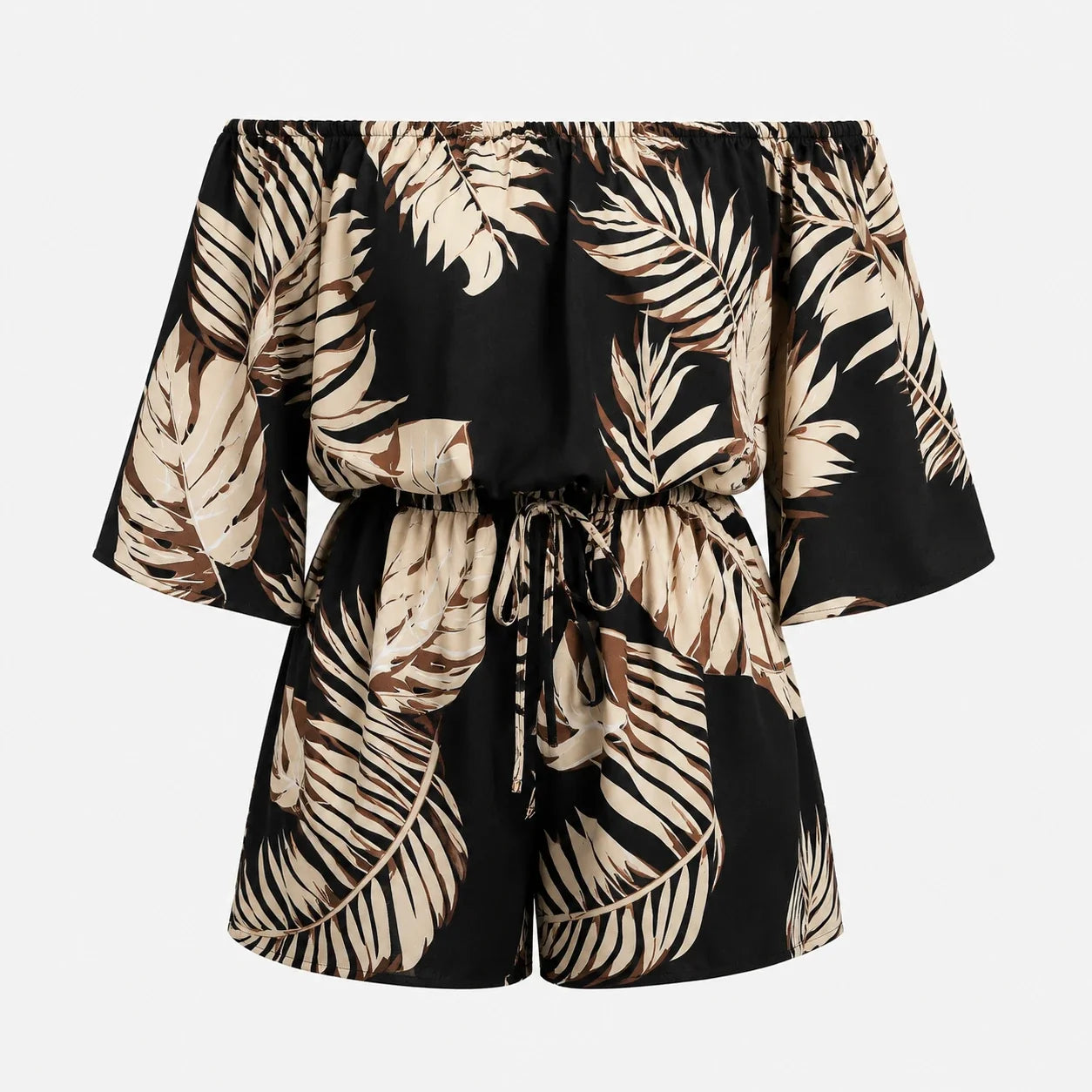 Off-Shoulder Drawstring Romper WHD0606160