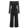 Lace Off-Shoulder Wide Leg Jumpsuit WHD0606161
