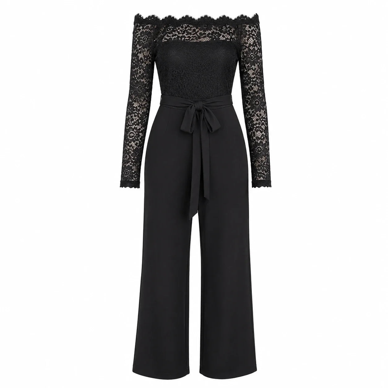 Lace Off-Shoulder Wide Leg Jumpsuit WHD0606161