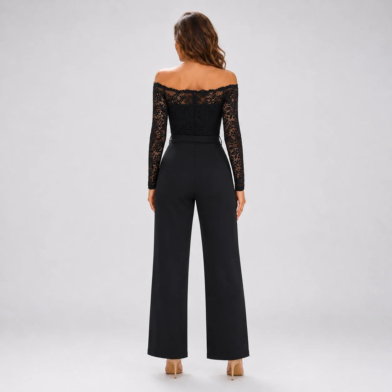 Lace Off-Shoulder Wide Leg Jumpsuit WHD0606161