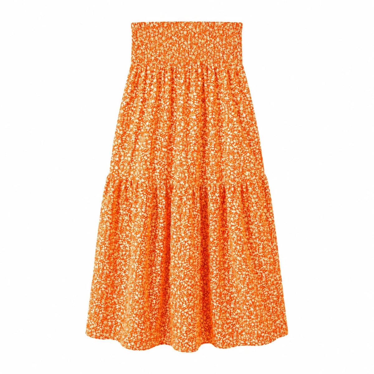 Floral Smocked Maxi Skirt WHD0606163