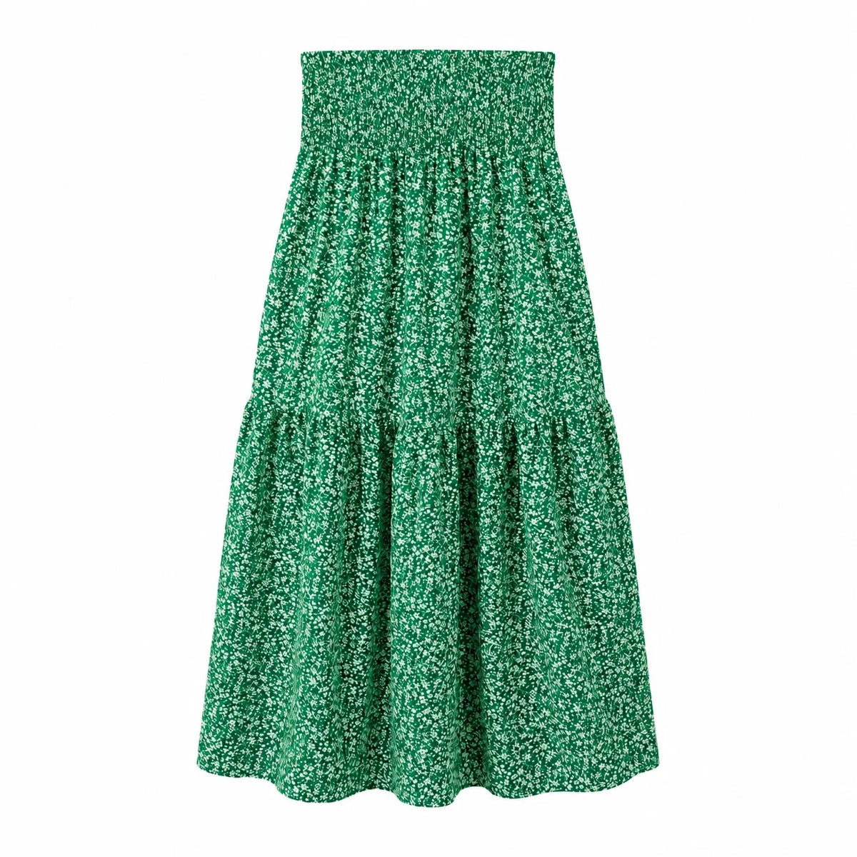 Floral Smocked Maxi Skirt WHD0606163