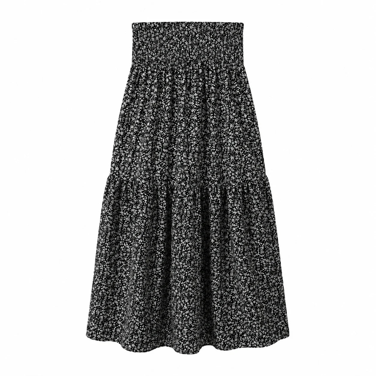 Floral Smocked Maxi Skirt WHD0606163