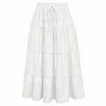 Tiered Drawstring Maxi Skirt WHD0606164