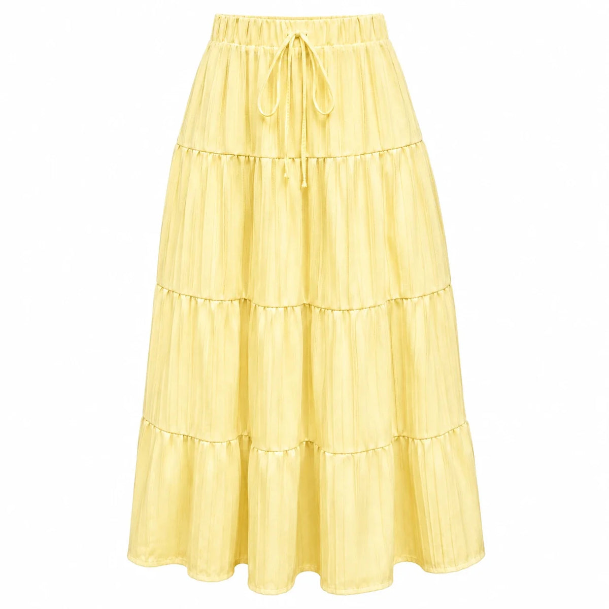 Tiered Drawstring Maxi Skirt WHD0606164