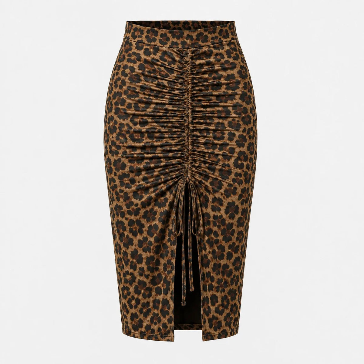 Ruched Drawstring Midi Skirt WHD0606166