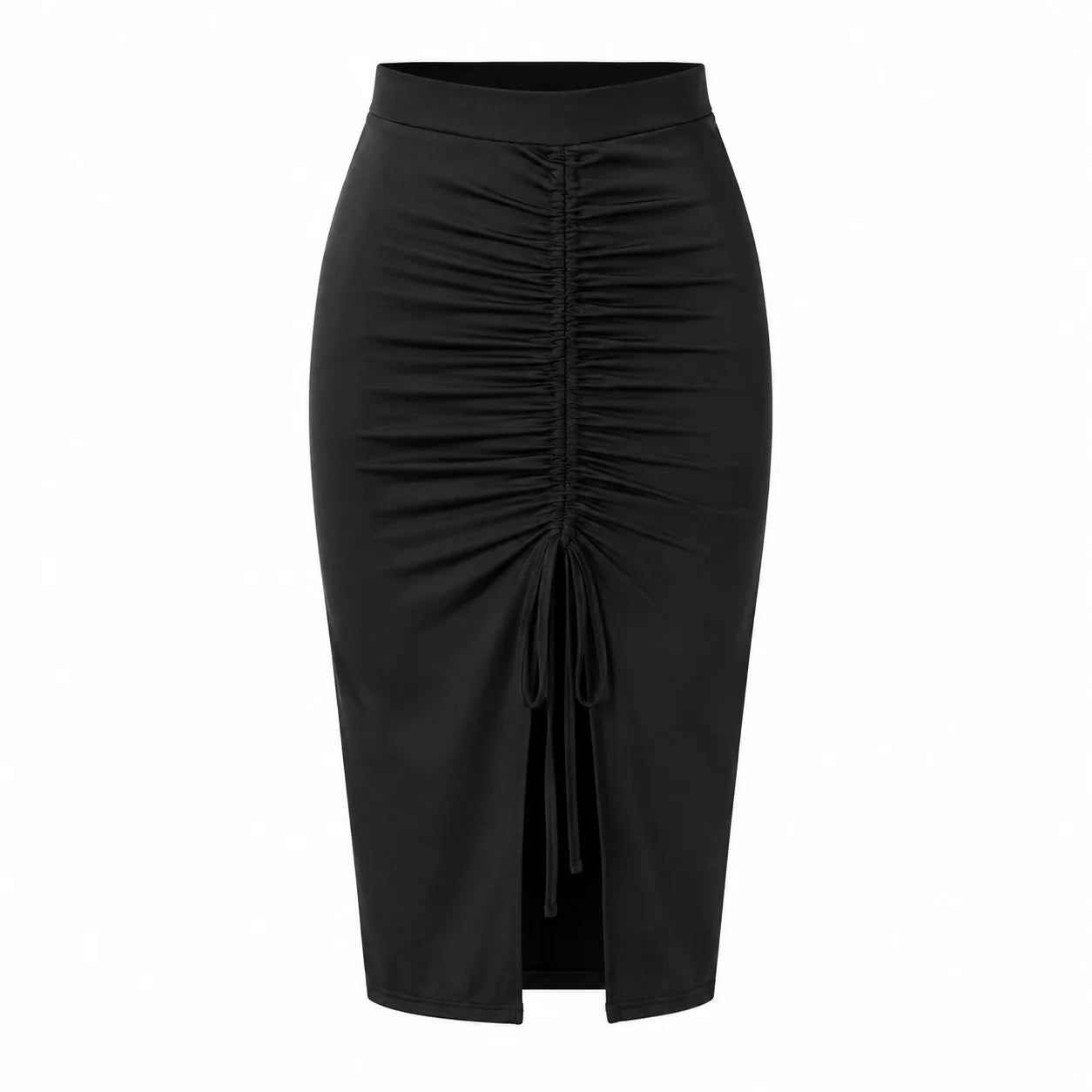Ruched Drawstring Midi Skirt WHD0606166