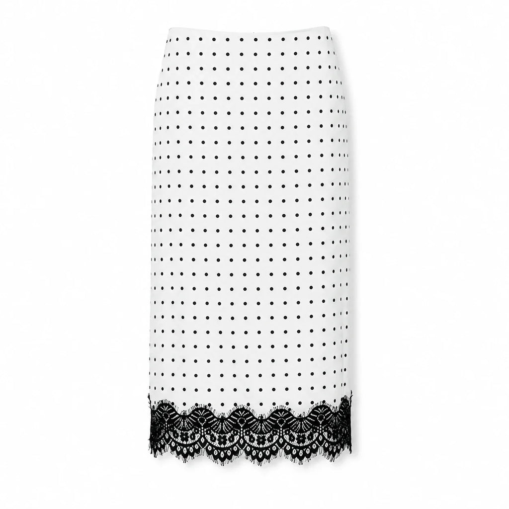 Polka Dot Lace Midi Skirt WHD0606169