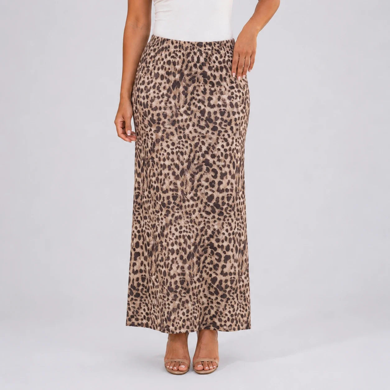 Leopard Print Maxi Skirt WHD0606170