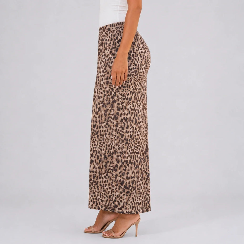 Leopard Print Maxi Skirt WHD0606170