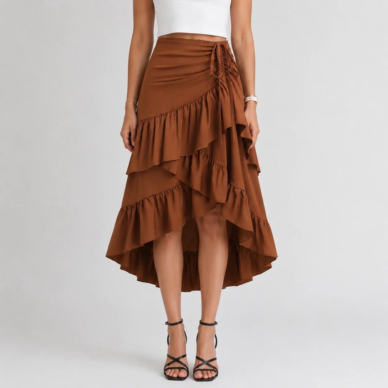 Tiered Ruffle Maxi Skirt WHD0606171