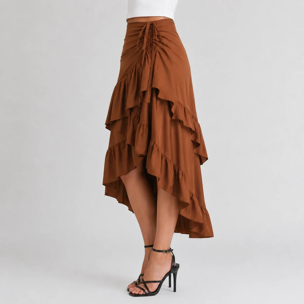 Tiered Ruffle Maxi Skirt WHD0606171