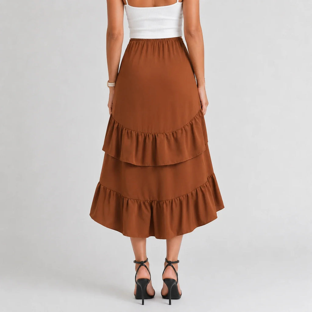 Tiered Ruffle Maxi Skirt WHD0606171