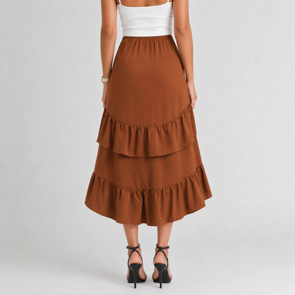 Tiered Ruffle Maxi Skirt WHD0606171