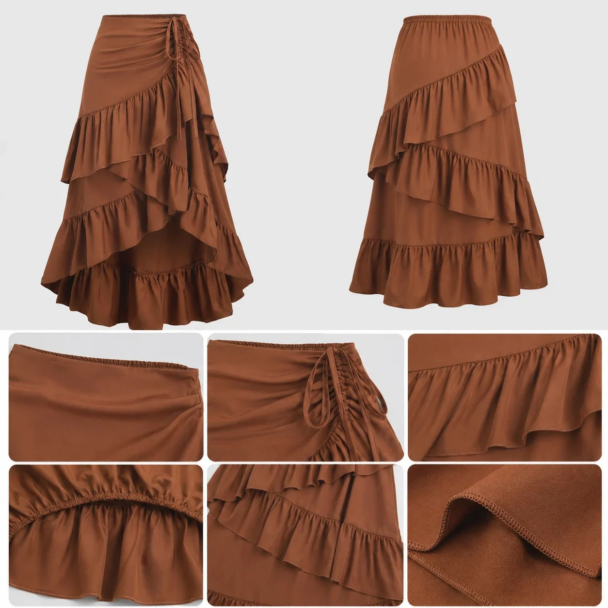 Tiered Ruffle Maxi Skirt WHD0606171