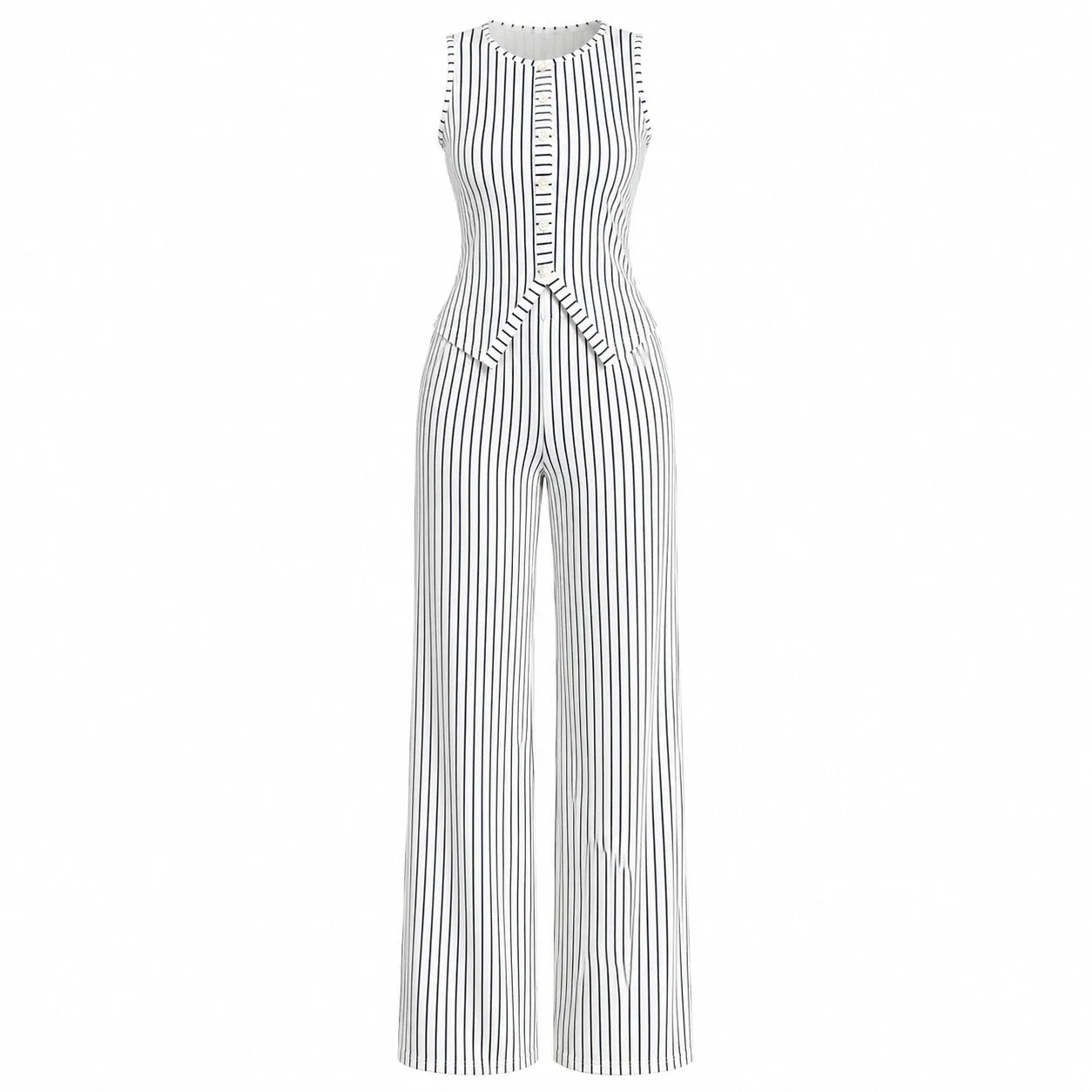 Striped Wide Leg Matching Set WHD0606173