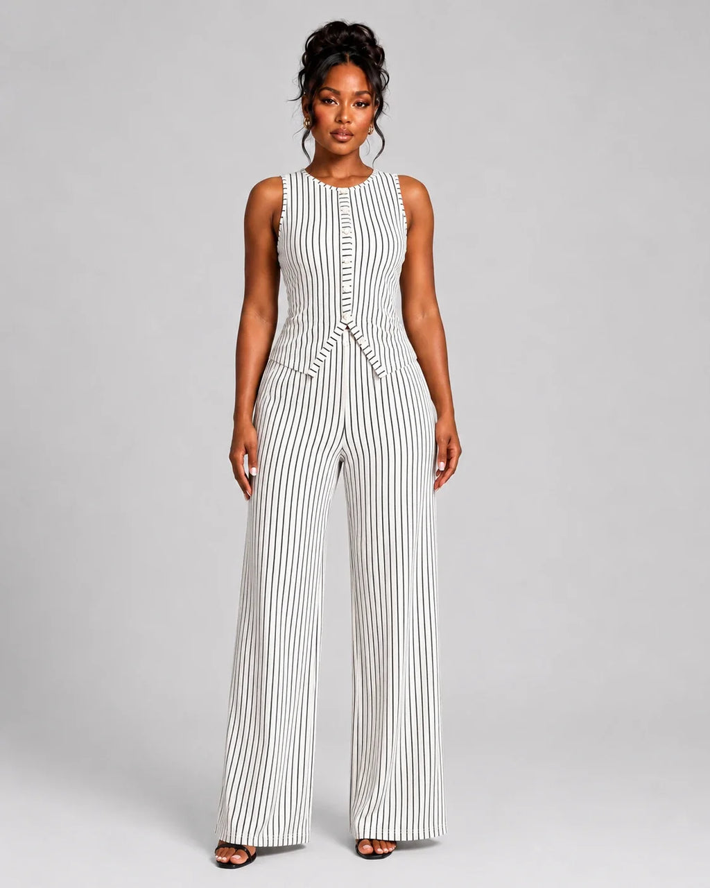 Striped Wide Leg Matching Set WHD0606173