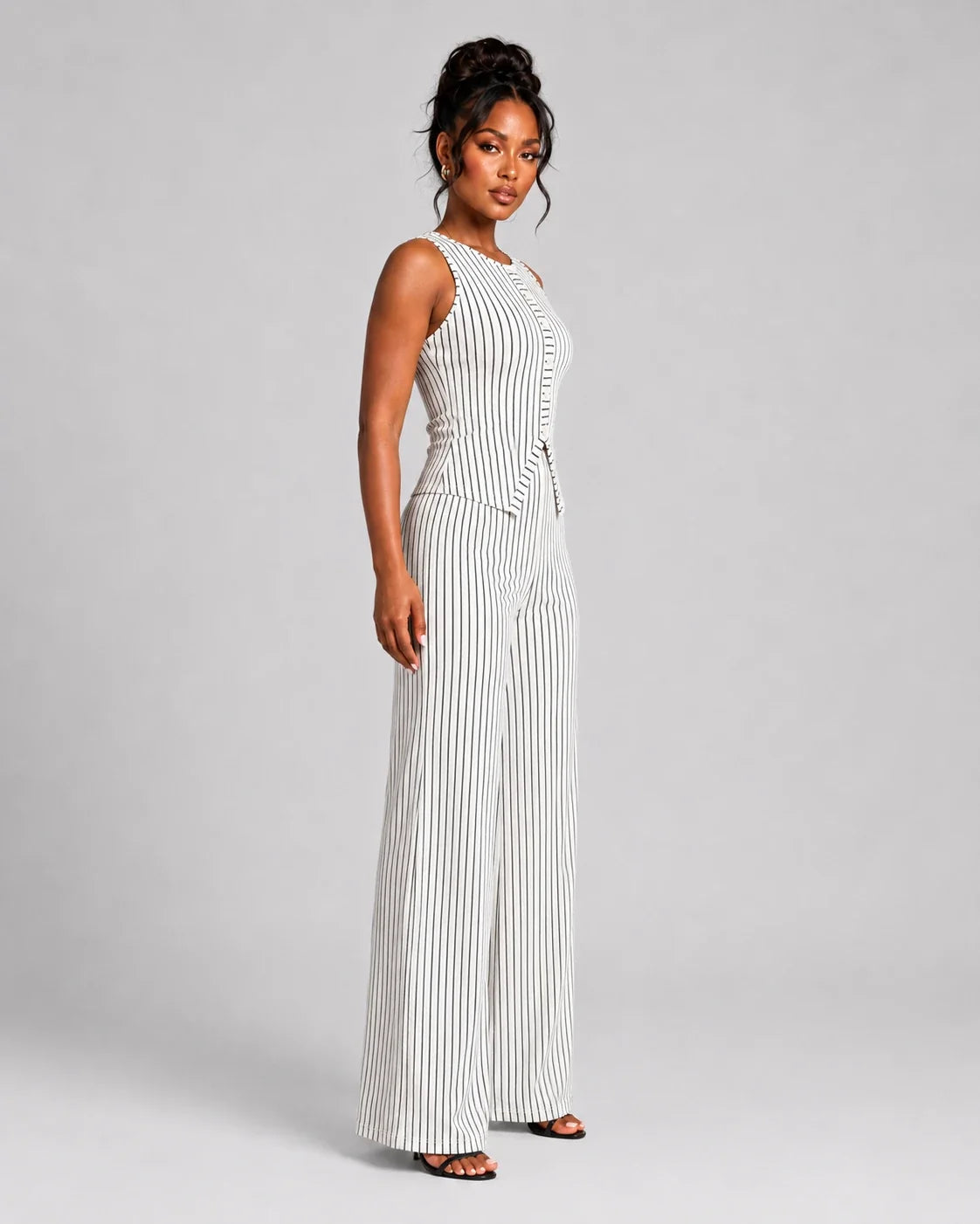 Striped Wide Leg Matching Set WHD0606173