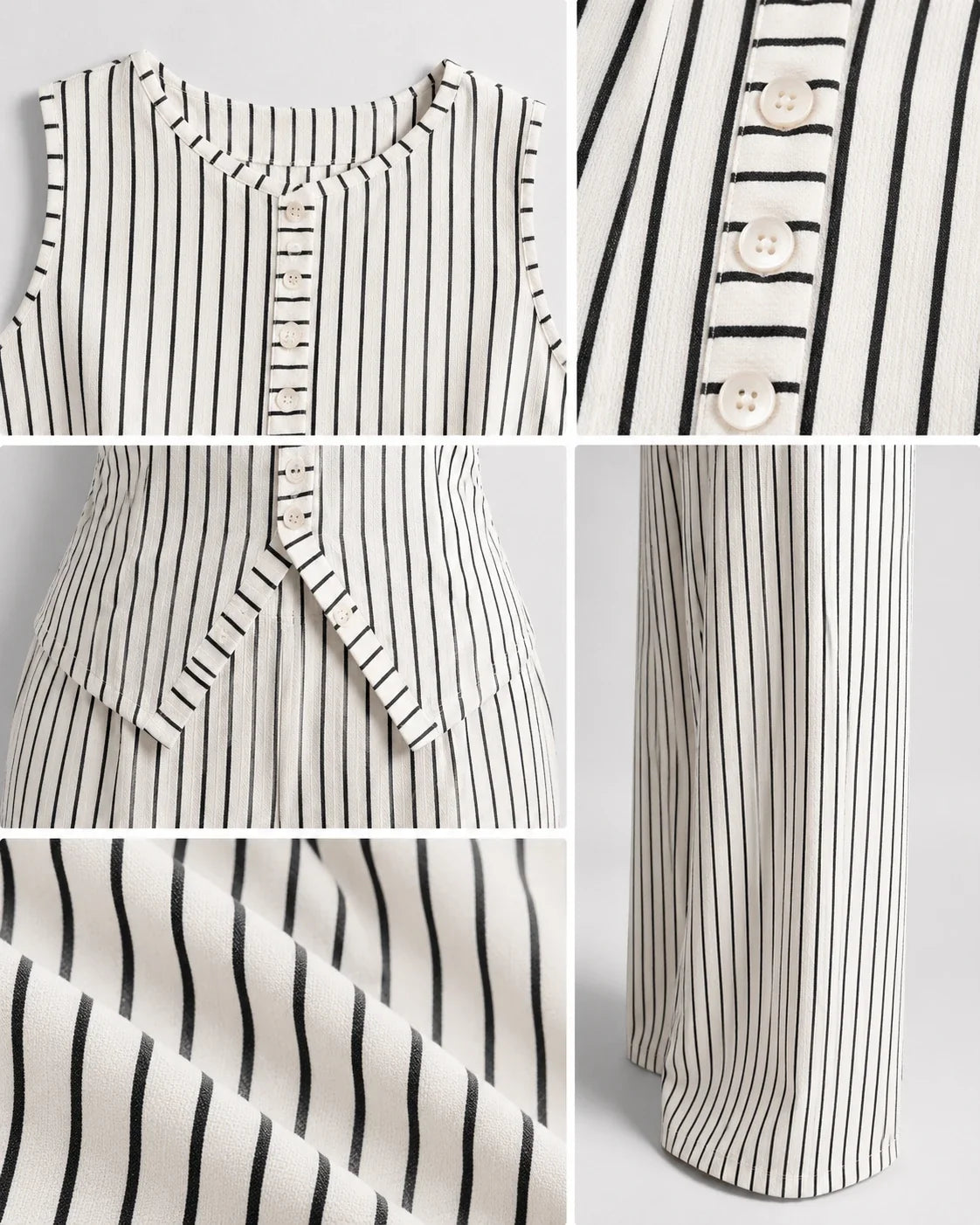 Striped Wide Leg Matching Set WHD0606173