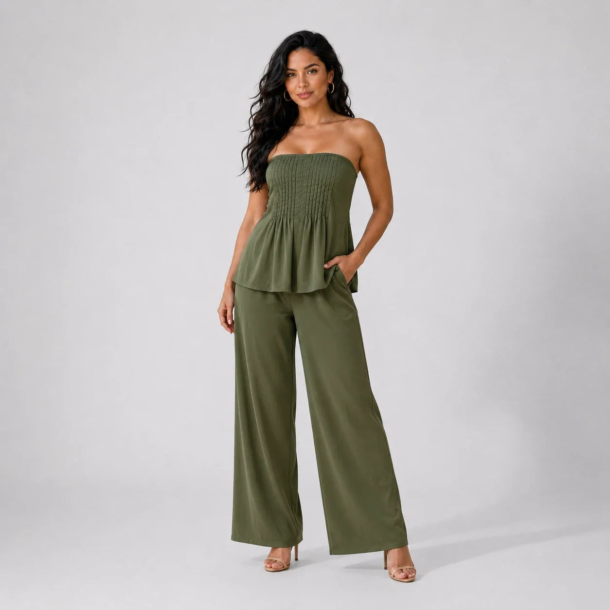 Smocked Crop Maxi Set WHD0606174