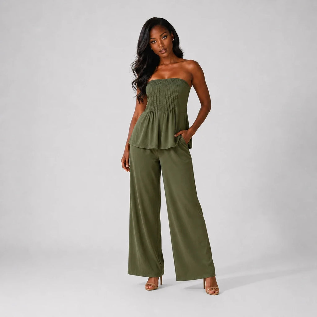 Smocked Crop Maxi Set WHD0606174