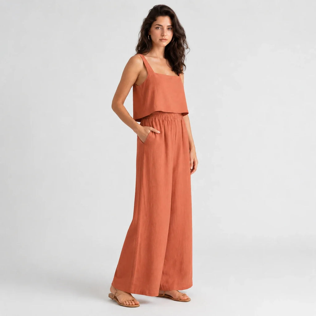 Square Neck Wide Leg Jumpsuit WHD0606175
