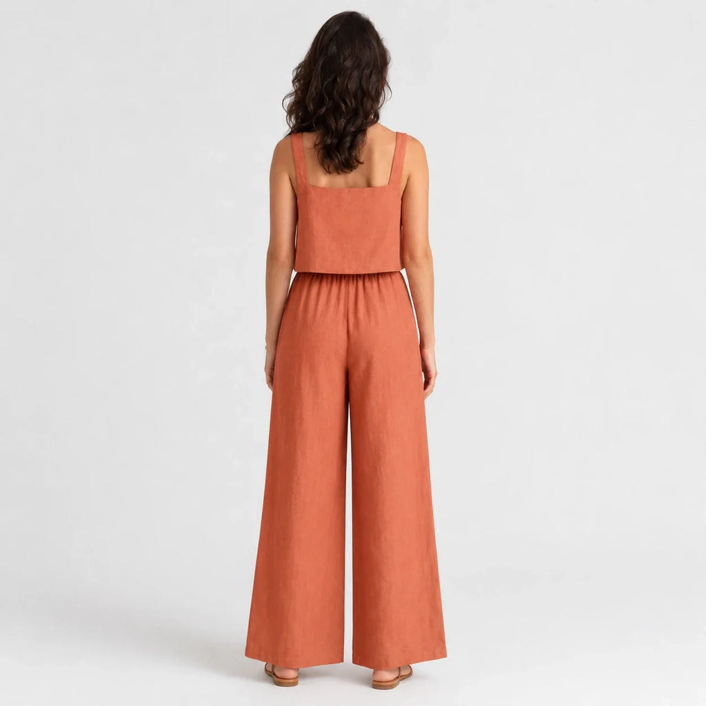 Square Neck Wide Leg Jumpsuit WHD0606175