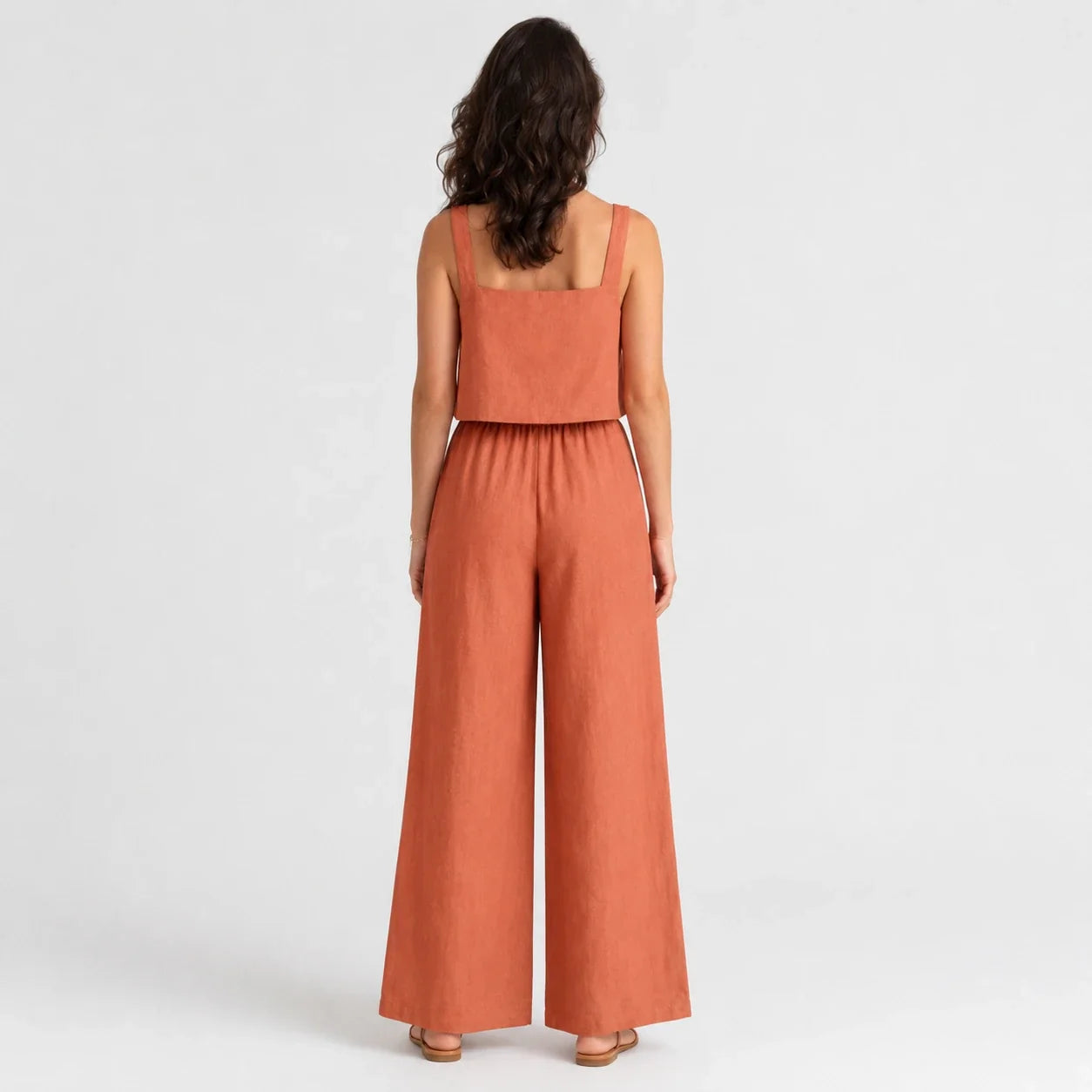 Square Neck Wide Leg Jumpsuit WHD0606175