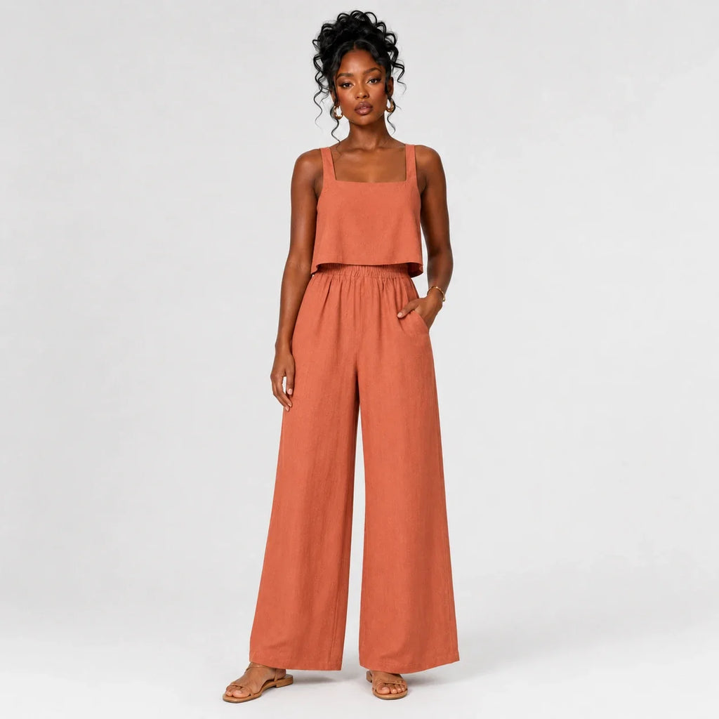 Square Neck Wide Leg Jumpsuit WHD0606175