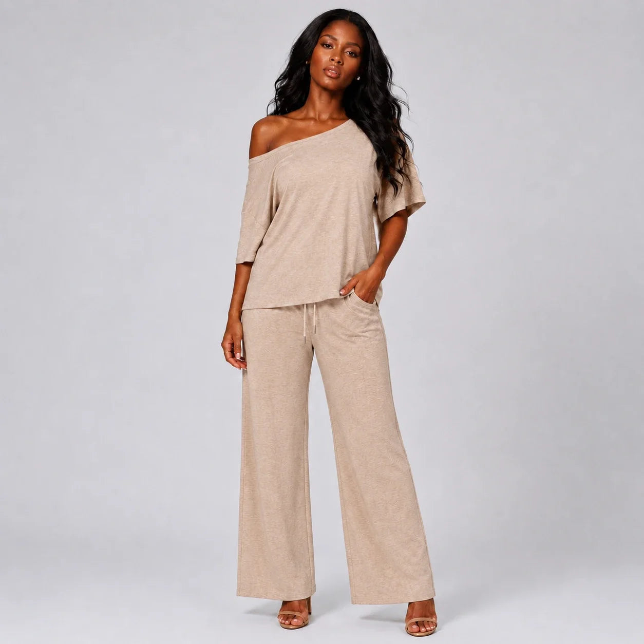 Asymmetric Lounge Pant Set WHD0606177