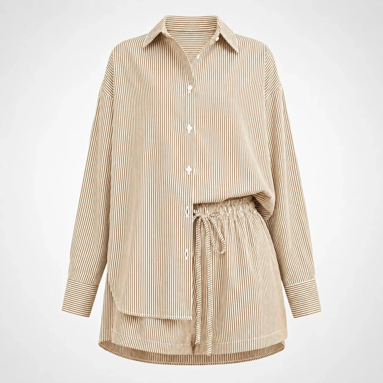 Pinstripe Shirt Shorts Set WHD0606179