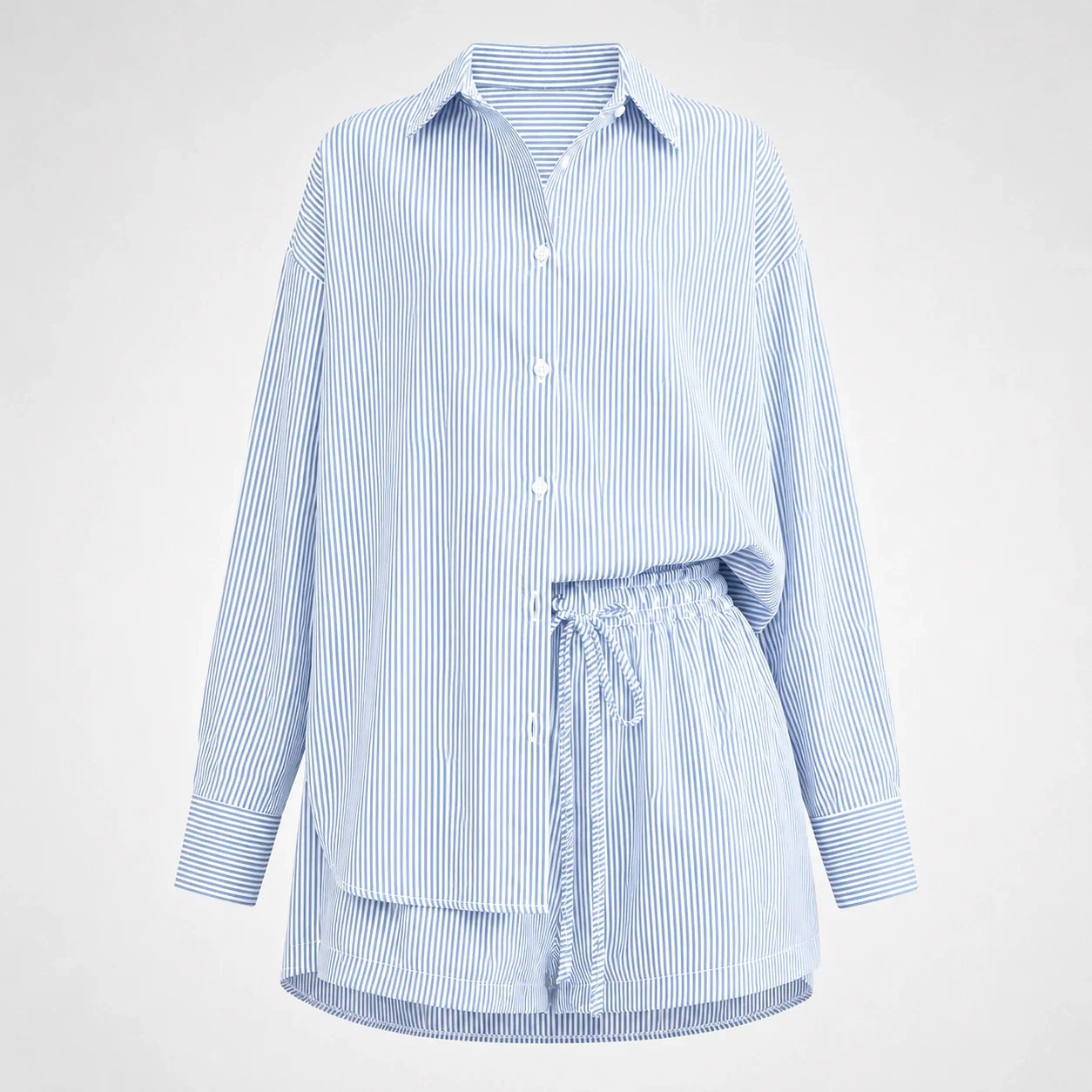 Pinstripe Shirt Shorts Set WHD0606179