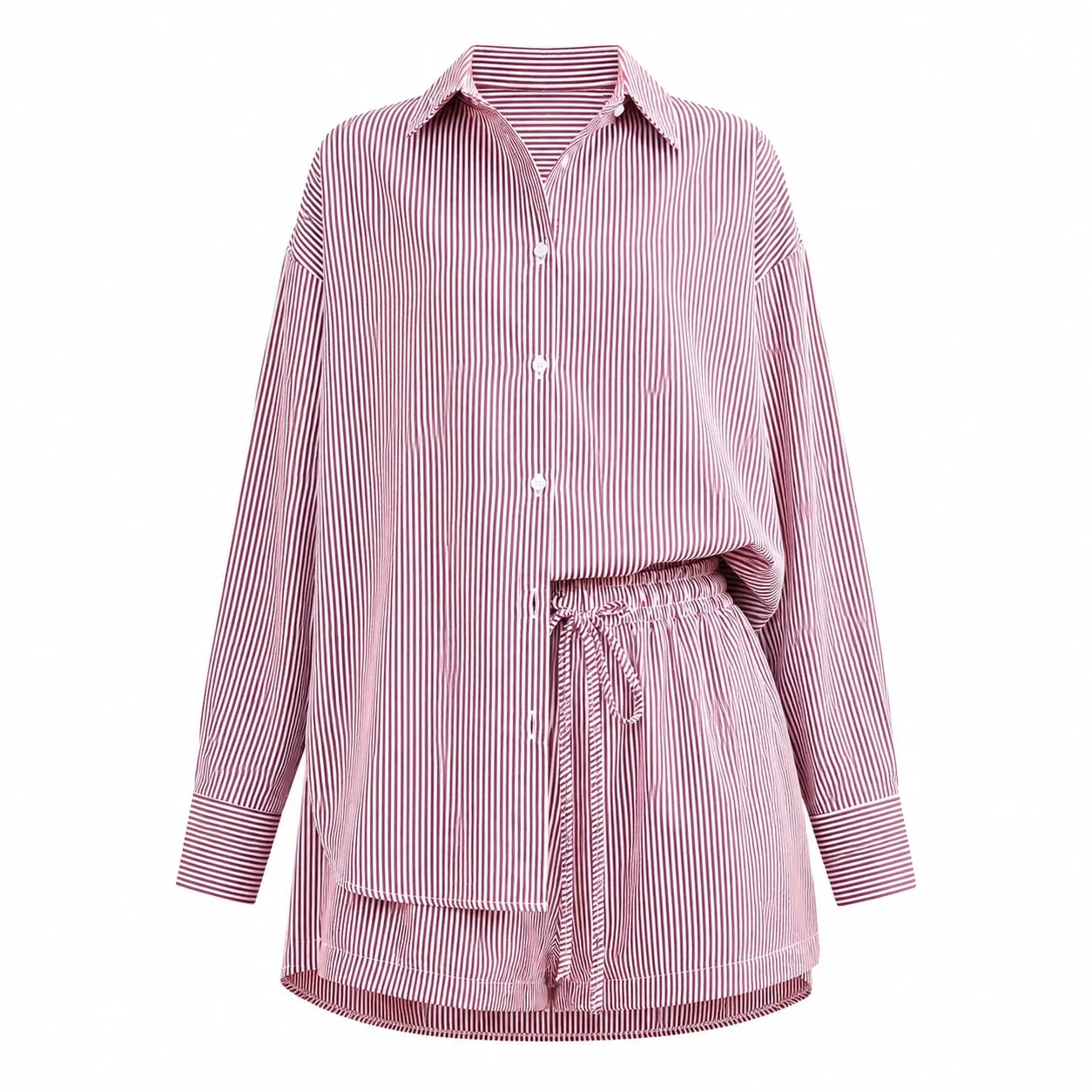 Pinstripe Shirt Shorts Set WHD0606179