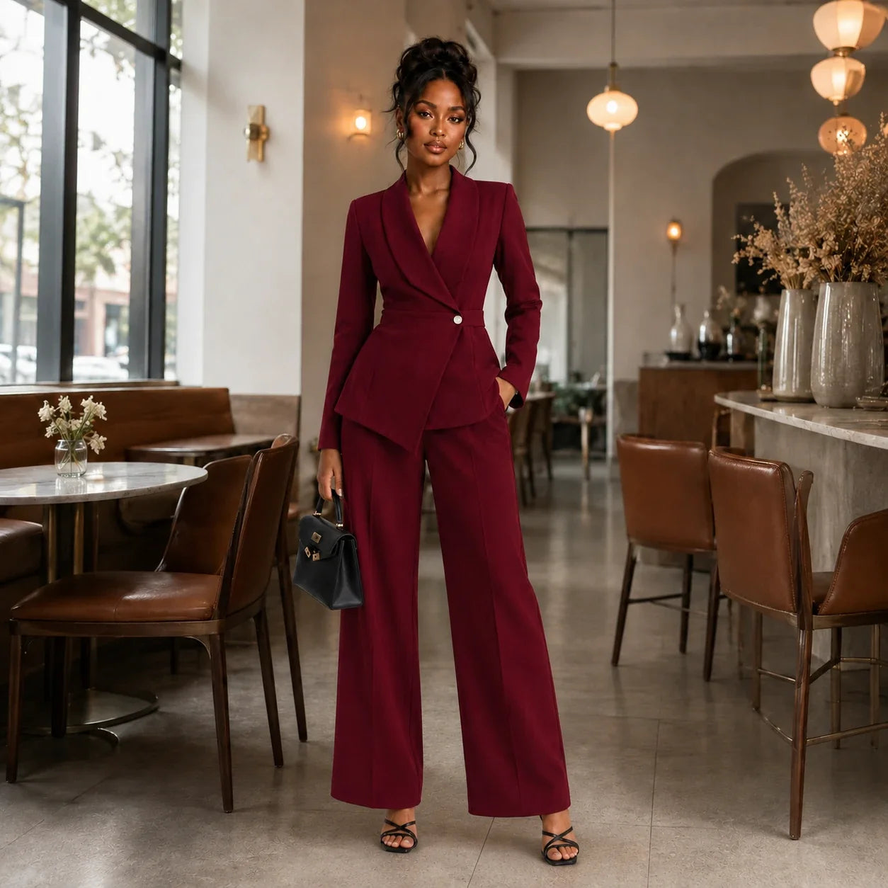 V-Neck Shorts Lounge Set WHD0606180