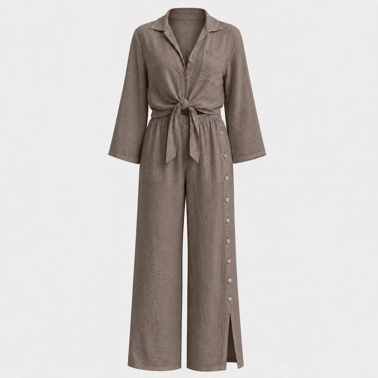 Tie Front Wide Leg Set WHD0606181