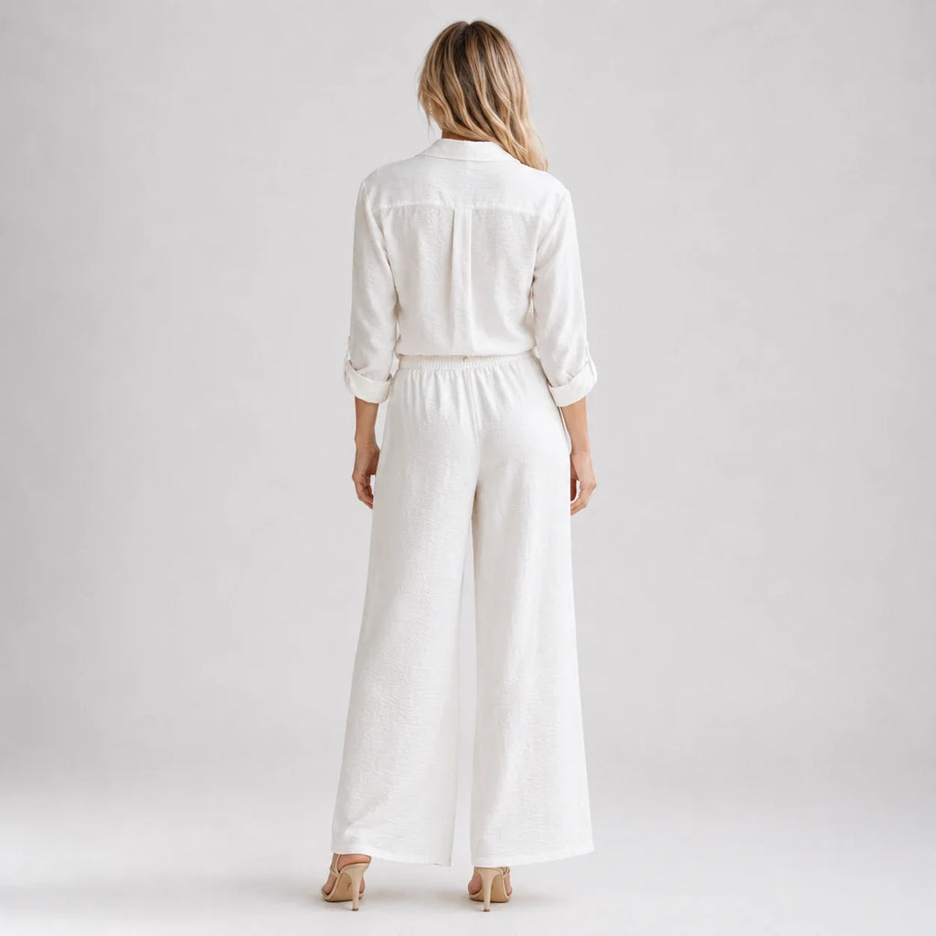 Tie Front Wide Leg Set WHD0606181