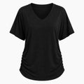 Ruched V-Neck Knit Top WHD0606182