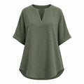 Split Neck Relaxed Top WHD0606183