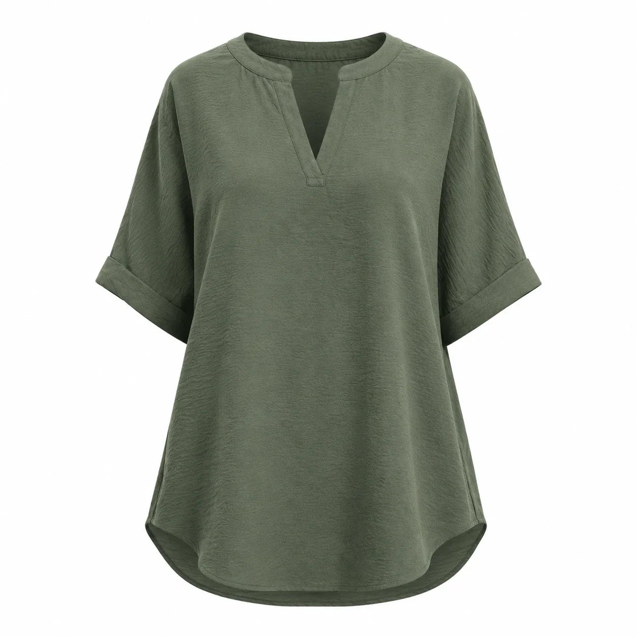 Split Neck Relaxed Top WHD0606183