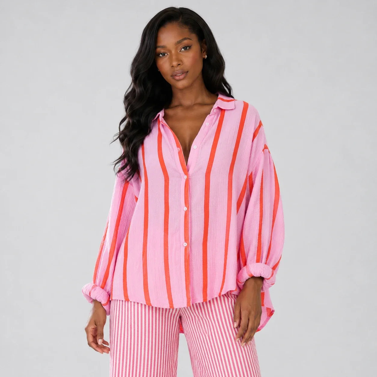 Striped Resort Shirt Set WHD0606184