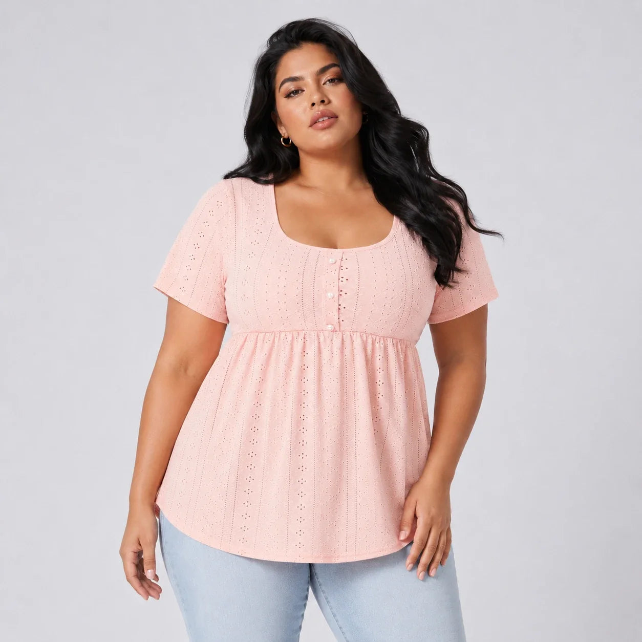 Eyelet Babydoll Tunic Top WHD0606185